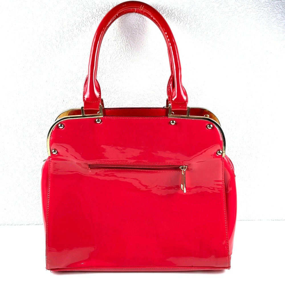 Michael Kors Satchel Womens Large Pink Leopard Print Patent Leather Bow *Rare* - Picture 2 of 6